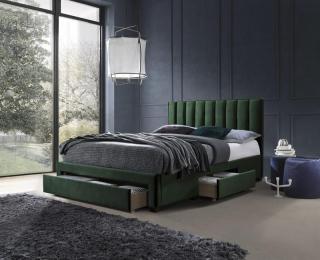 Halmar GRACE posteľ so zásuvkami tmavo zelená velvet