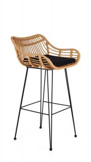 Halmar H105 barová stolička prírodná / čierna