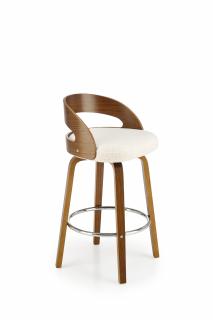 Halmar H110 barová stolička krémová/orech