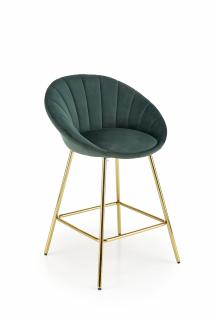 Halmar H112 barová stolička tmavo zelená/zlatá