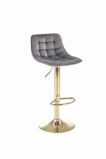 Halmar H120 barová stolička nohy - zlaté, sedák - tmavo šedá