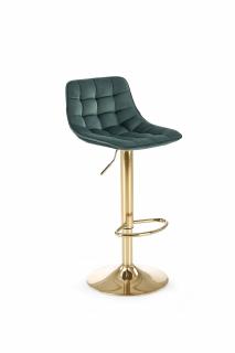 Halmar H120 barová stolička nohy - zlaté, sedák - tmavo zelená
