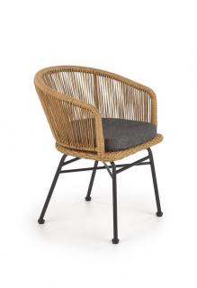 Halmar K400 jedálenská stolička čierna / prírodná / šedá