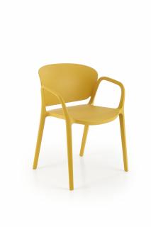 Halmar K491 stolička plastik horčicová