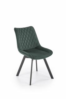 Halmar K520 stolička nohy - čierne, sedák - tmavo zelený