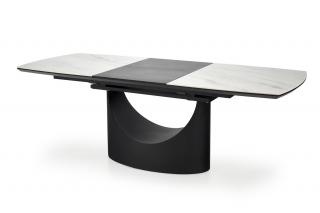 Halmar OSMAN rozkladací stôl, biely mramor/čierny