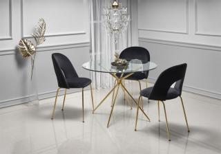 Halmar RONDO stôl, doska - bezfarebná, nohy - zlaté