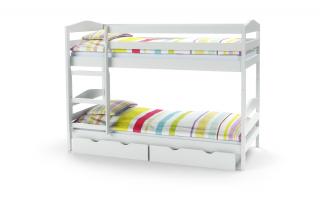 Halmar SAM - poschodová posteľ s matracmi - biela
