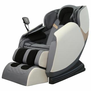 Halmar SOLARIA oddychové kreslo polohovacie elektrické+20 prog., ekokoža krémová/sivá