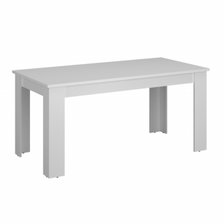 Jedálenský rozkladací stôl, biela, 160-210x90 cm, ERODIN (Na)