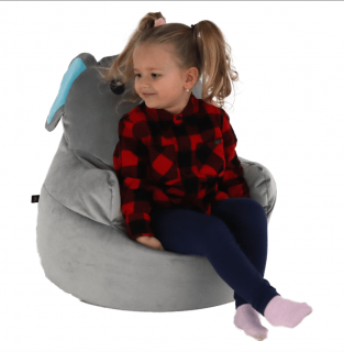 Sedací vak, sivá látka, BABY TYP 2 (Na sklade od: 16.01.2025)