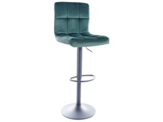 Signal Barová stolička C105 VELVET čierna konštrukcia / zelená BLUVEL 78