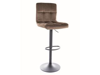 Signal C105 barová stolička Velvet, čierna/tm.béžová bluvel 40