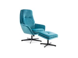 Signal FORD VELVET kreslo TYRKYS BLUVEL 85