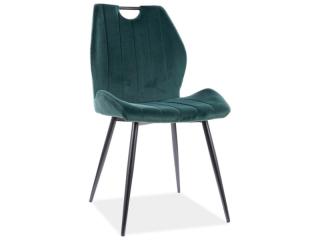Signal Jedálenská stolička ARCO VELVET čierna konštrukcia / zelená BLUVEL78