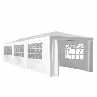 Záhradný párty stan, biela, 3x9 m, TEKNO NEW TYP 3 + 8 bočných strán