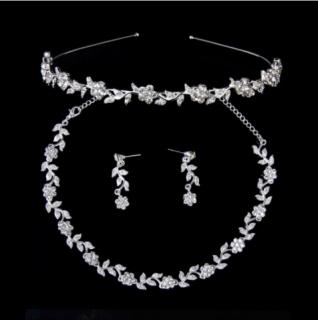 Súprava šperkov (náušnice a náhrdelník) FLOWER V,  svadobná (nedostupné)