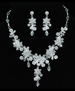 Súprava šperkov (náušnice a náhrdelník) FLOWER VI, svadobné