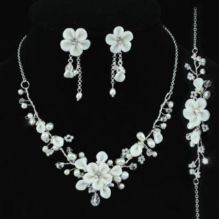 Súprava šperkov (náušnice a náhrdelník) MAGIC FLOWERS, svadobné