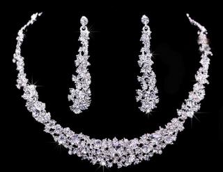 Súprava šperkov (náušnice a náhrdelník) RHINESTONE, svadobná