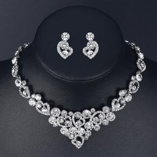 Súprava šperkov (náušnice a náhrdelník) SRDIEČKA  svadobná