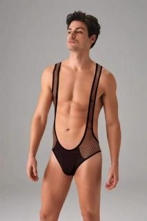 Body pánske DOREANSE 3053 jocktrap priehľadné XL čierna (XL / čierna)