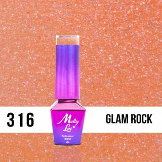 316. MOLLY LAC glitrový gél lak - Glam rock 5ml