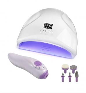 UV/LED lampa na nechty a elektrická manikúrová sada