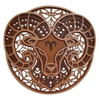 Drevená dekorácia Znamenie zverokruhu Baran / Aries
