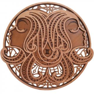 Drevená dekorácia Znamenie zverokruhu - Blíženci / Gemini