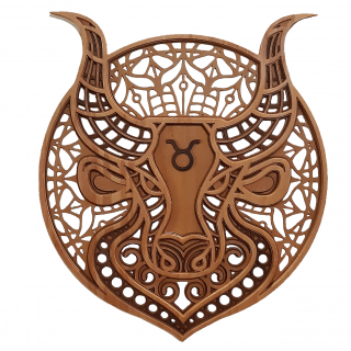 Drevená dekorácia Znamenie zverokruhu - Býk / Taurus