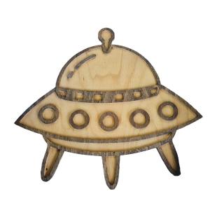 Drevená vesmírna dekorácia ufo