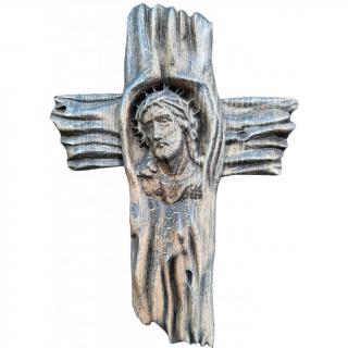 Drevený krížik na stenu Ježiš Buk, Hnedá zem