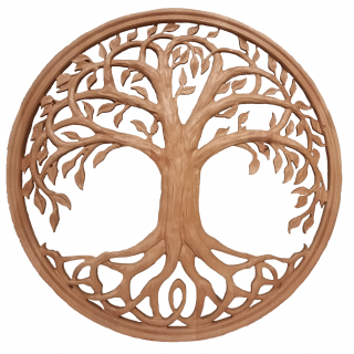 Drevený strom života na stenu 3D prevedenie - KLASIK Hnedá zem, 37 cm