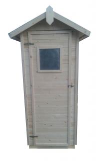 Drevená latrína /suché WC so sedenim a oknom, 0,9x0,9m, 16mm (Drevená latrína /suché WC so sedenim a oknom, 0,9x0,9m, 16mm)