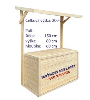 Predajný pult drevený š.150xh.60 cm, v. 200 cm, 16 mm (Predajný pult drevený š.150xh.60 cm, v. 200 cm, 16 mm)