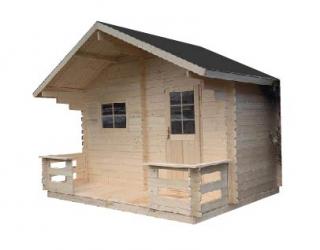 Vonkajšia sauna RONDA 4x3m (24/40mm) (Drevená záhradná sauna RONDA 4x3m (24/40mm))