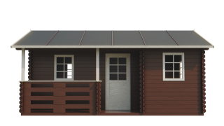 Záhradný domček zrubový PALPLOMA 6,5 x 4,5m s verandou 4m2 (Záhradný drevený domček zrubový PALPLOMA 6,5 x 4,5m s verandou 4m2)