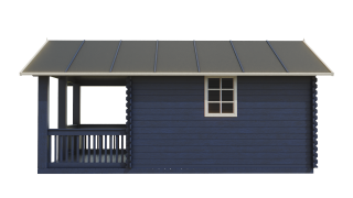 Záhradný domček zrubový TERUEL II 7,5 x 5,5 m s terasou 10m2  (Záhradný drevený domček zrubový TERUEL II 7,5 x 5,5 m s terasou 10m2 )