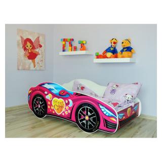 Detská posteľ Racing ružový 160x80 (Detská posteľ Racing ružový 160x80 bez úložného priestoru)