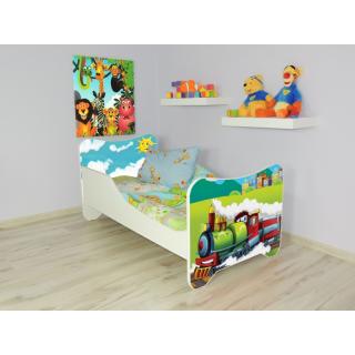 Detská posteľ s obrázkom 160x80 - Vláčik (Detská posteľ Vláčik 160x80 bez úložného priestoru)