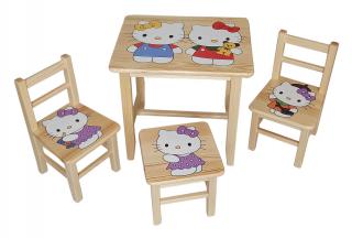 Detský Stôl so stoličkami Kitty (stôl + 3 stoličky)