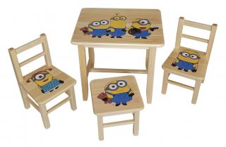 Detský Stôl so stoličkami Mimoň (stôl + 3 stoličky)