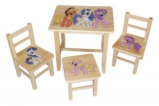 Detský Stôl so stoličkami Ponny (stôl + 3 stoličky)