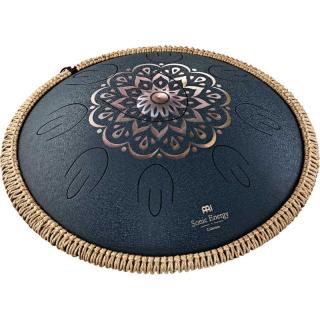 Meinl Sonic Energy Octave Steel Tongue Drum 16  Navy Blue D Amara Floral