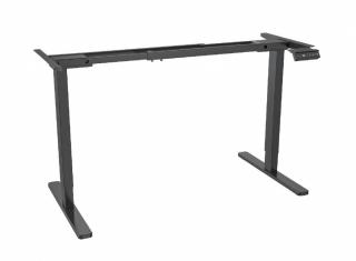 Elektricky nastaviteľný stôl ES220 (čierny) (Elektricky výškovo nastaviteľný stôl s pamäťou uložených pozíc s rozsahom výšky 73 - 120 cm. Aj v najvyššej polohe sa stoly s podnožou ES220 vyznačujú vysokou stabilitou a pevnosťou. Dvojmotorový systém zaisťuj