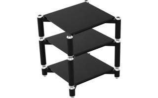 NORSTONE SPIDER COMPLET 3 - (čierny) (Luxusný komplet 3 dielov modulárneho systému Hifi stolíku v tej najvyššej kvalite. Sklo 15mm, nosnosť stolíka 200kg)