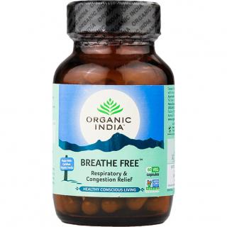 Organic India Breathe Free 60 kapsúl – astma, zníženie zahlienenia, podpora pľúc