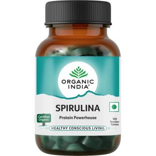 Organic India Spirulina – prirodzený zdroj bielkovín  120 tab