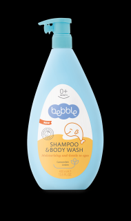 Detský šampón a umývací gél s harmančekom a lipou Bebble, 400 ml
